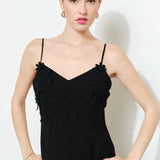 CUE THE ROMANCE 3D FLOWER DETAIL DRESS