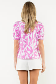 COTTON CANDY PINK PUFF SLEEVE TOP