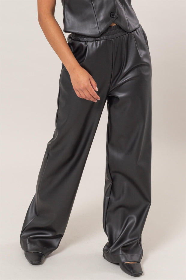 ON THE SIDE OF EDGY LEATHER PANTS - BLACK OR BROWN