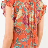 PUMPKIN SPICE FLORAL DETAIL BLOUSE