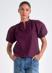 MAGENTA MAZING PUFF SLEEVE TOP