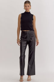 OUT LAST NIGHT FAUX LEATHER PANTS - BLACK, BROWN OR BONE