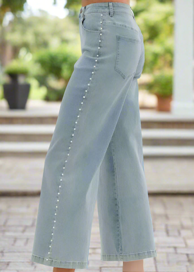 PARTY ON THE SIDE PEARL DETAIL JEANS