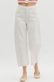 SIMPLY THE BEST WHITE BARREL JEANS