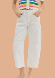 SIMPLY THE BEST WHITE BARREL JEANS