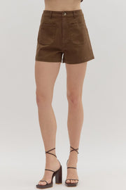 NOT SO BASIC COTTON SHORTS - BROWN, OLIVE OR ECRU