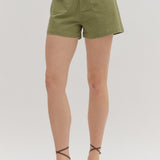 NOT SO BASIC COTTON SHORTS - BROWN, OLIVE OR ECRU