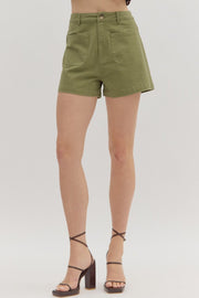 NOT SO BASIC COTTON SHORTS - BROWN, OLIVE OR ECRU