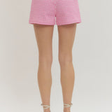 COTTON CANDY HOT PINK GINGHAM SHORTS
