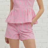 COTTON CANDY HOT PINK GINGHAM SHORTS