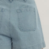 ENTRO HORSE BIT DETAIL SHORTS - BLUE OR IVORY