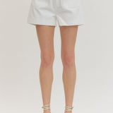 ENTRO HORSE BIT DETAIL SHORTS - BLUE OR IVORY