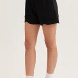 TAKE A HOLIDAY SCALLOP HEM SHORTS - PINK OR BLACK