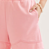TAKE A HOLIDAY SCALLOP HEM SHORTS - PINK OR BLACK