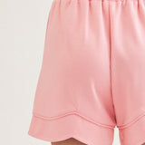 TAKE A HOLIDAY SCALLOP HEM SHORTS - PINK OR BLACK