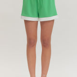 ON THE FIELD GREEN DRAWSTRING SHORTS