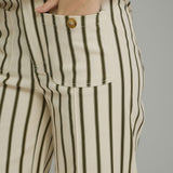 STRIPE A POSE OLIVE STRIPE PANTS