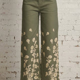 FLORAL GETAWAT OLIVE PRINT PANTS