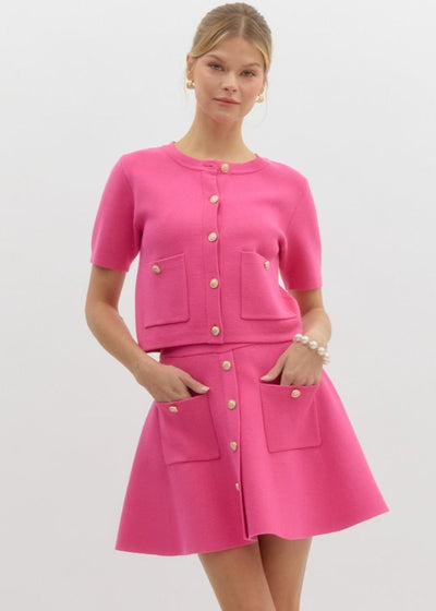 RAISING THE BAR HOT PINK SHORT SLEEVE JACKET