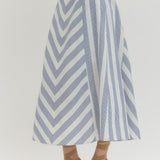 EVERYDAY ROMANCE NAVY STRIPE SKIRT