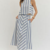 EVERYDAY ROMANCE NAVY STRIPE SKIRT