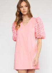ALL THE PRETTY FLOWERS PUFF SLEEVE DRESS