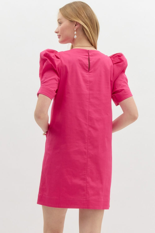 OWN THE ROOM HOT PINK SHIFT DRESS