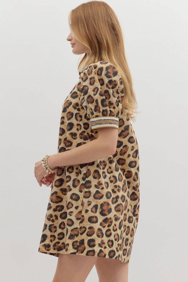 MIAMI PIER LOEPARD PRINT DRESS