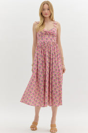 SECRET GARDEN PINK FLORAL MAXI DRESS
