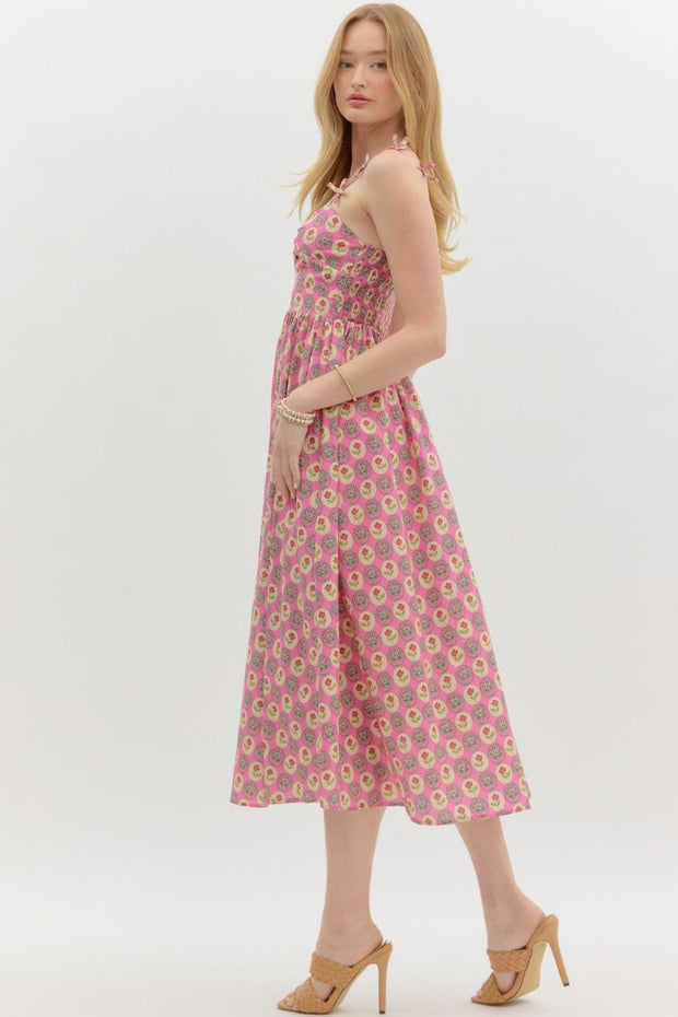 SECRET GARDEN PINK FLORAL MAXI DRESS