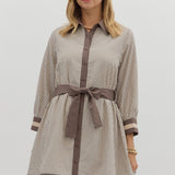 URBAN WONDERS MOCHA STRIPE DRESS