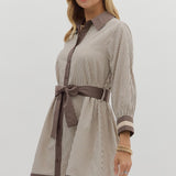 URBAN WONDERS MOCHA STRIPE DRESS