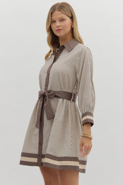 URBAN WONDERS MOCHA STRIPE DRESS