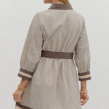 URBAN WONDERS MOCHA STRIPE DRESS