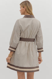 URBAN WONDERS MOCHA STRIPE DRESS