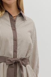 URBAN WONDERS MOCHA STRIPE DRESS