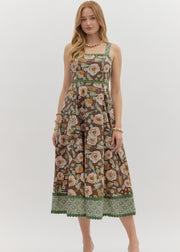 MOSCATO SIPPIN' FLORAL MIDI DRESS