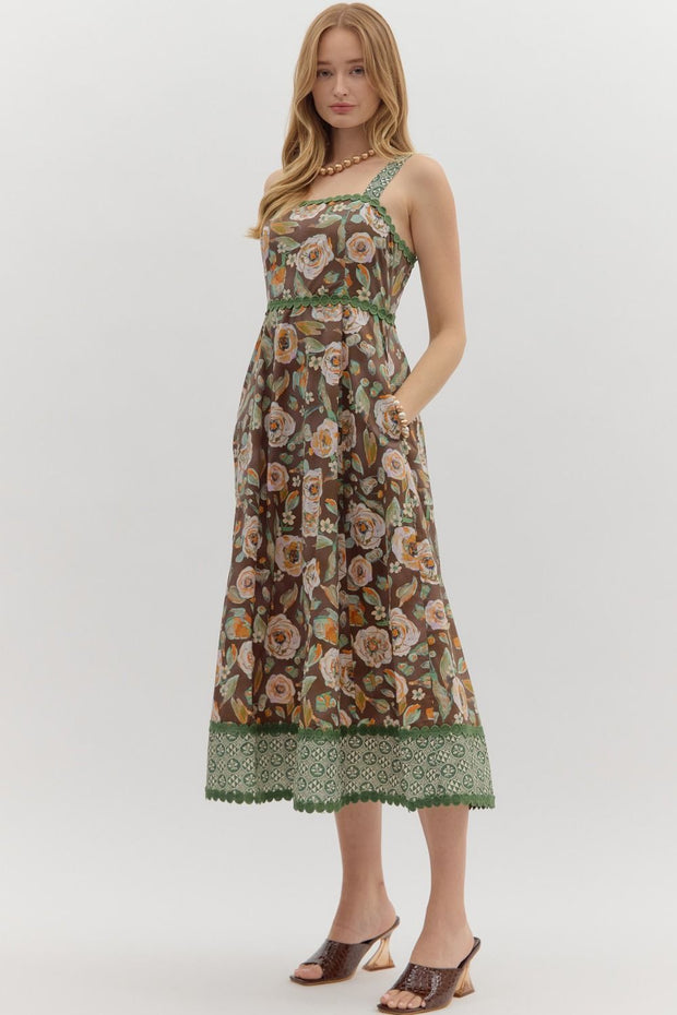 MOSCATO SIPPIN' FLORAL MIDI DRESS