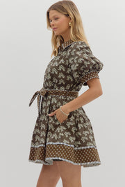 AUTUMN AURA FLORAL MINI DRESS