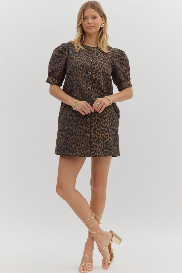 ON THE WILDER SIDE LEOPARD MINI DRESS