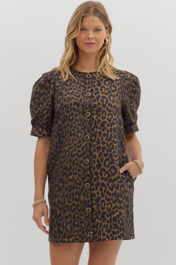 ON THE WILDER SIDE LEOPARD MINI DRESS