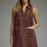 MIDNIGHT SUMMER KISSES CHOCOLATE MINI DRESS