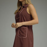 MIDNIGHT SUMMER KISSES CHOCOLATE MINI DRESS