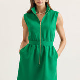 STREET STYLE SCALLOP HEM DRESS - RED OR KELLY GREEN
