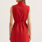 STREET STYLE SCALLOP HEM DRESS - RED OR KELLY GREEN