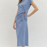 EASY DOES IT MIDI DRESS - BLUE OR BLACK