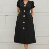 BOSS GIRL BLACK MIDI DRESS