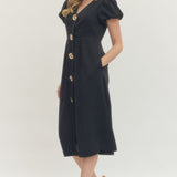 BOSS GIRL BLACK MIDI DRESS