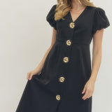 BOSS GIRL BLACK MIDI DRESS