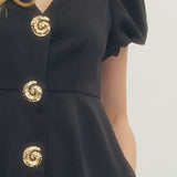 BOSS GIRL BLACK MIDI DRESS